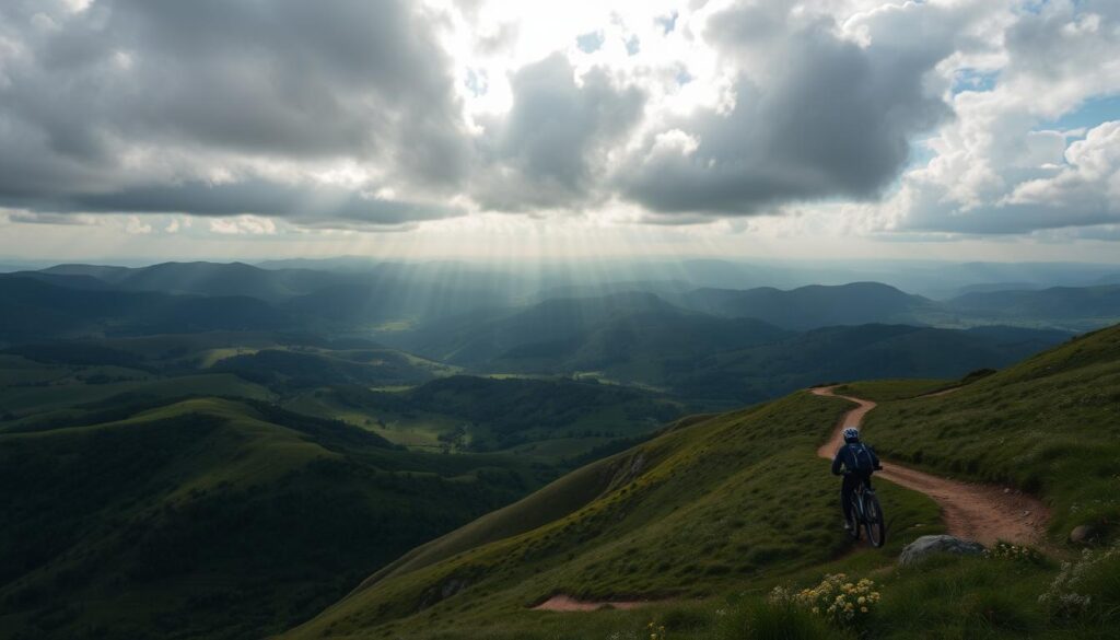 Panoramic views from UK mountain biking trails