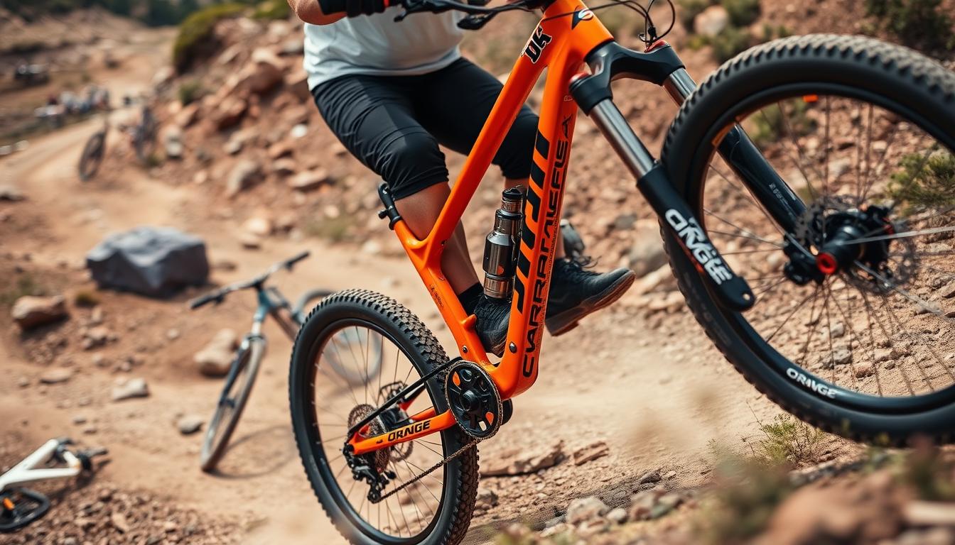 orange mountain bikes